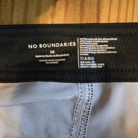 No Boundries Men's 38 Striped Board shorts Stretch UPF 50 Quick Dry Swim Trunks - Picture 2 of 4